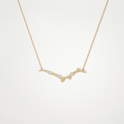 0.07 TCW Round Lab Grown Diamond Twig Necklace