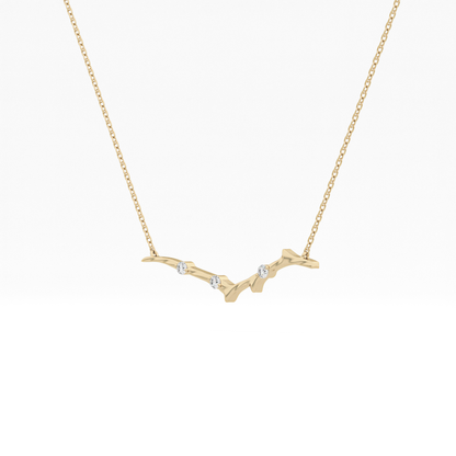 0.07 TCW Round Lab Grown Diamond Twig Necklace