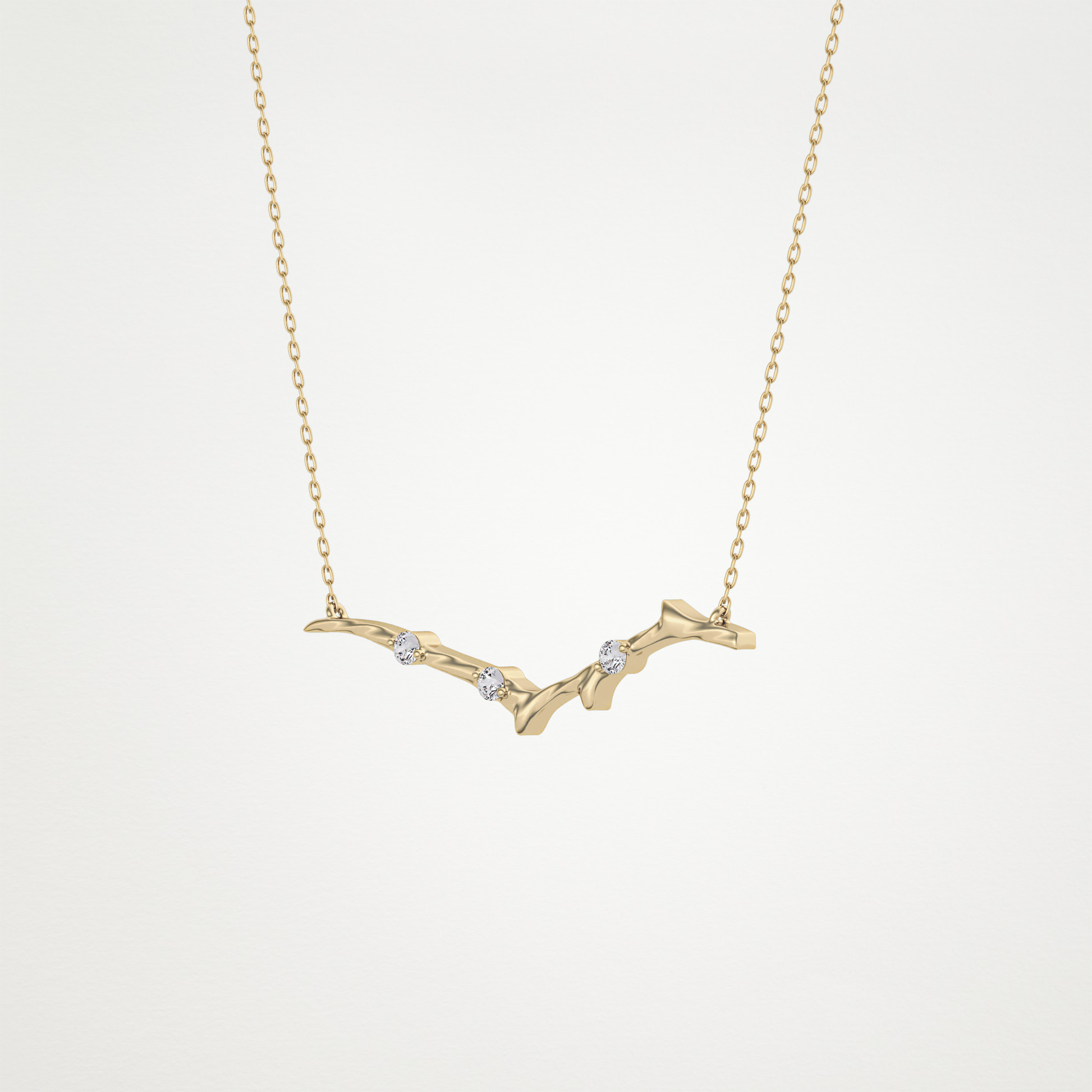 0.07 TCW Round Lab Grown Diamond Twig Necklace