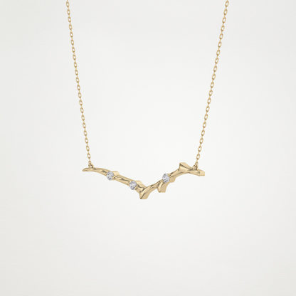 0.07 TCW Round Lab Grown Diamond Twig Necklace