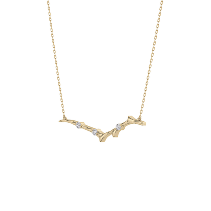 0.07 TCW Round Lab Grown Diamond Twig Necklace