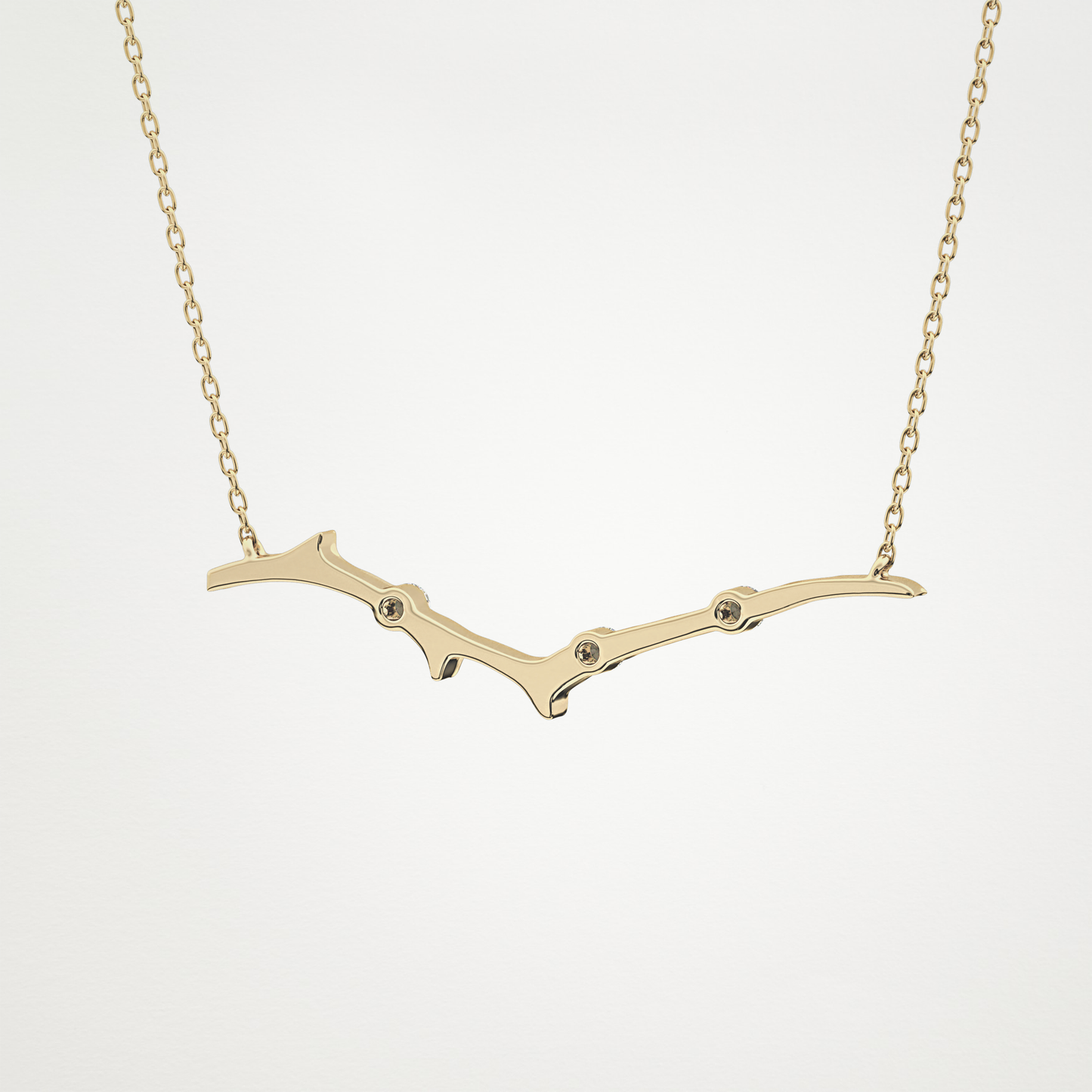 0.07 TCW Round Lab Grown Diamond Twig Necklace