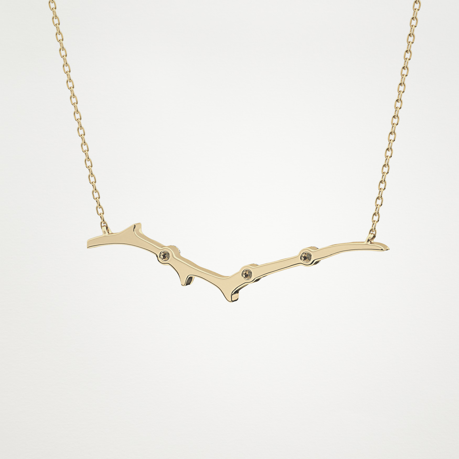 0.07 TCW Round Lab Grown Diamond Twig Necklace