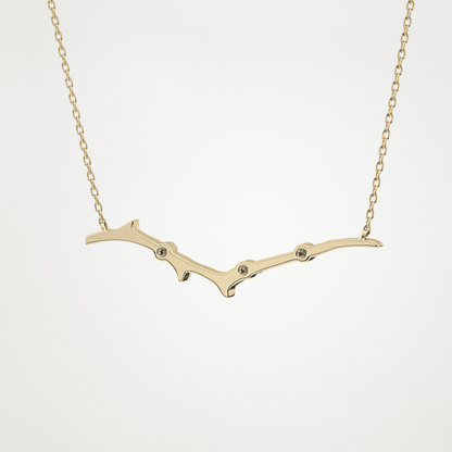 0.07 TCW Round Lab Grown Diamond Twig Necklace