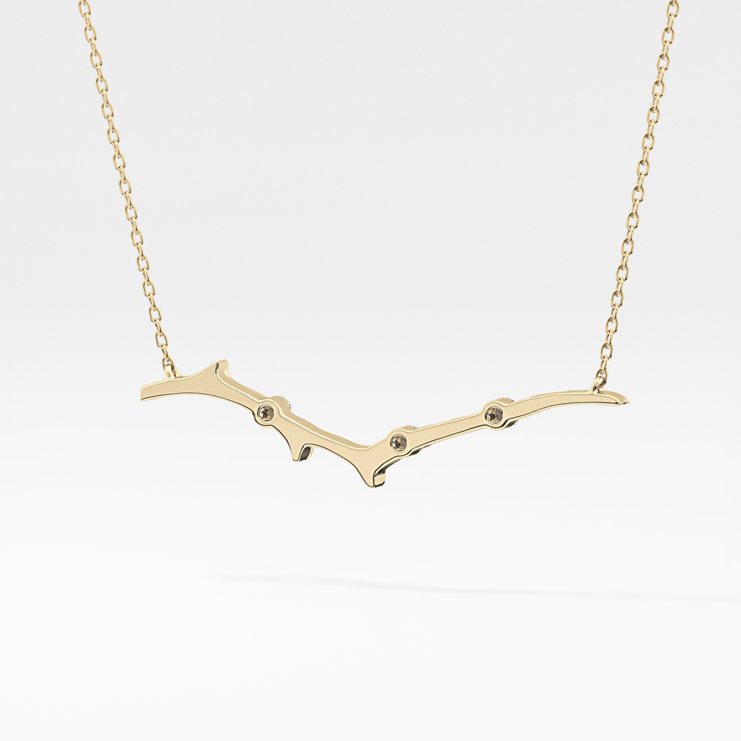 0.07 TCW Round Lab Grown Diamond Twig Necklace