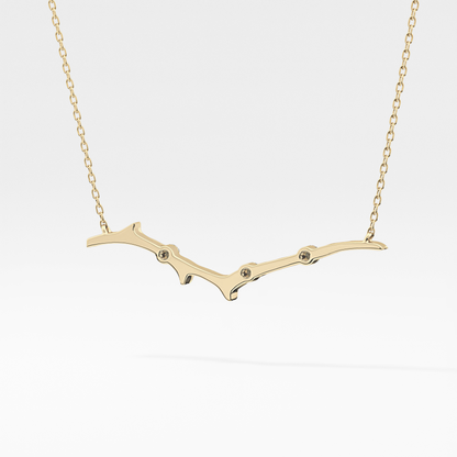 0.07 TCW Round Lab Grown Diamond Twig Necklace