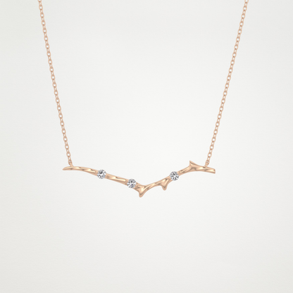 0.07 TCW Round Lab Grown Diamond Twig Necklace