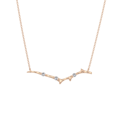0.07 TCW Round Lab Grown Diamond Twig Necklace