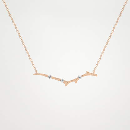 0.07 TCW Round Lab Grown Diamond Twig Necklace