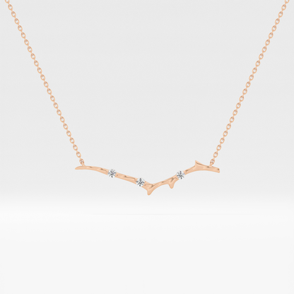 0.07 TCW Round Lab Grown Diamond Twig Necklace