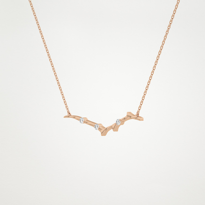 0.07 TCW Round Lab Grown Diamond Twig Necklace