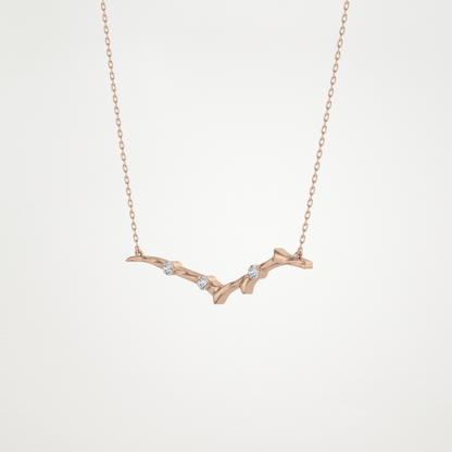 0.07 TCW Round Lab Grown Diamond Twig Necklace