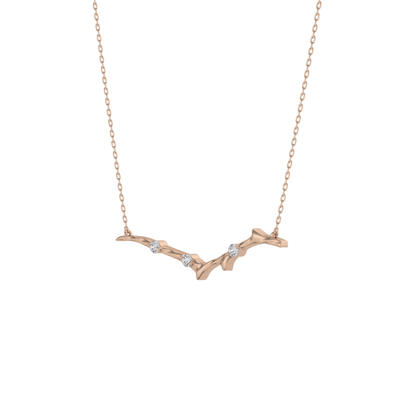 0.07 TCW Round Lab Grown Diamond Twig Necklace