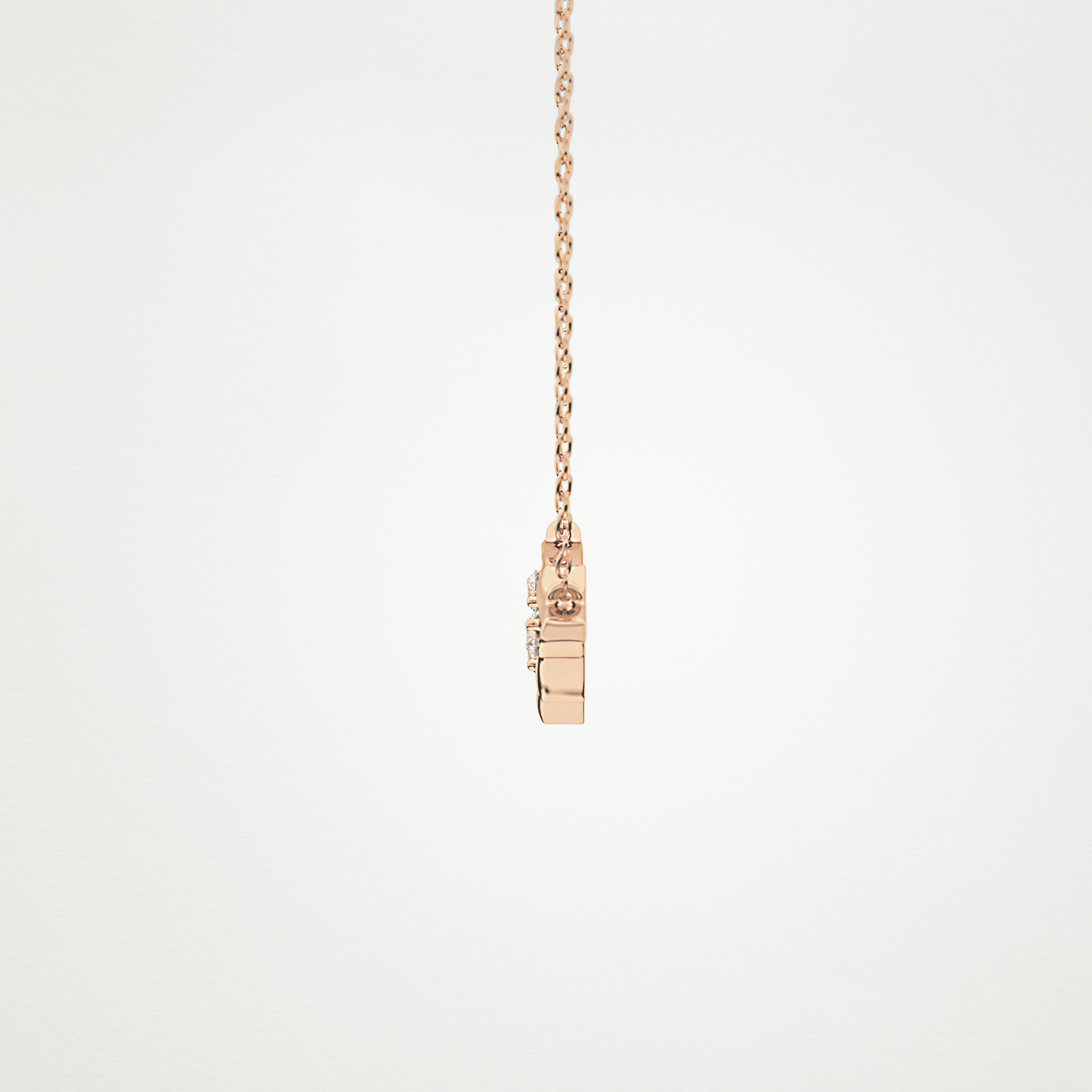 0.07 TCW Round Lab Grown Diamond Twig Necklace