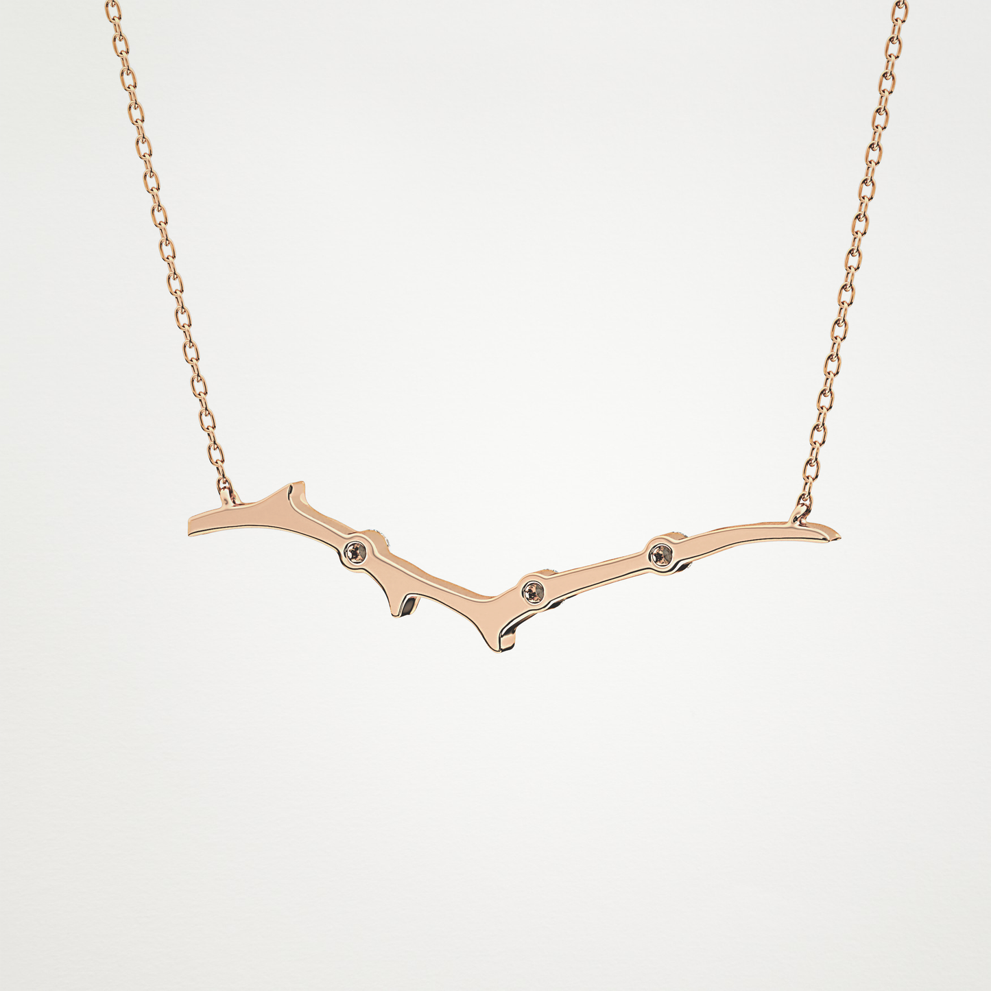 0.07 TCW Round Lab Grown Diamond Twig Necklace