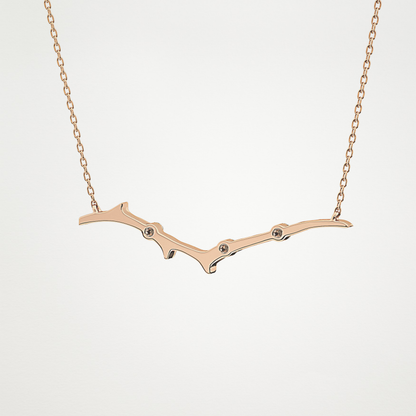 0.07 TCW Round Lab Grown Diamond Twig Necklace