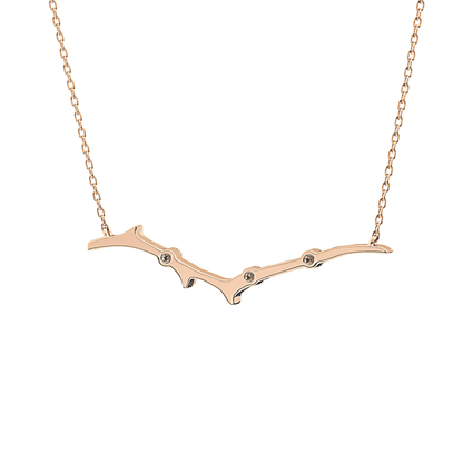 0.07 TCW Round Lab Grown Diamond Twig Necklace
