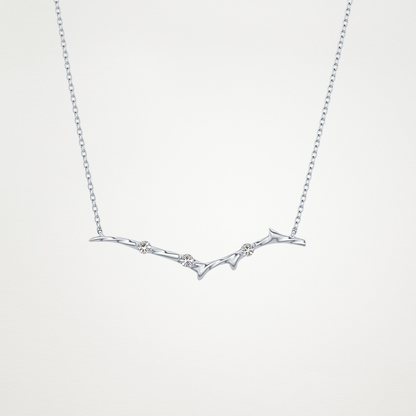 0.07 TCW Round Lab Grown Diamond Twig Necklace