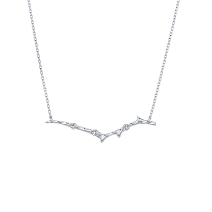 0.07 TCW Round Lab Grown Diamond Twig Necklace