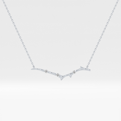 0.07 TCW Round Lab Grown Diamond Twig Necklace