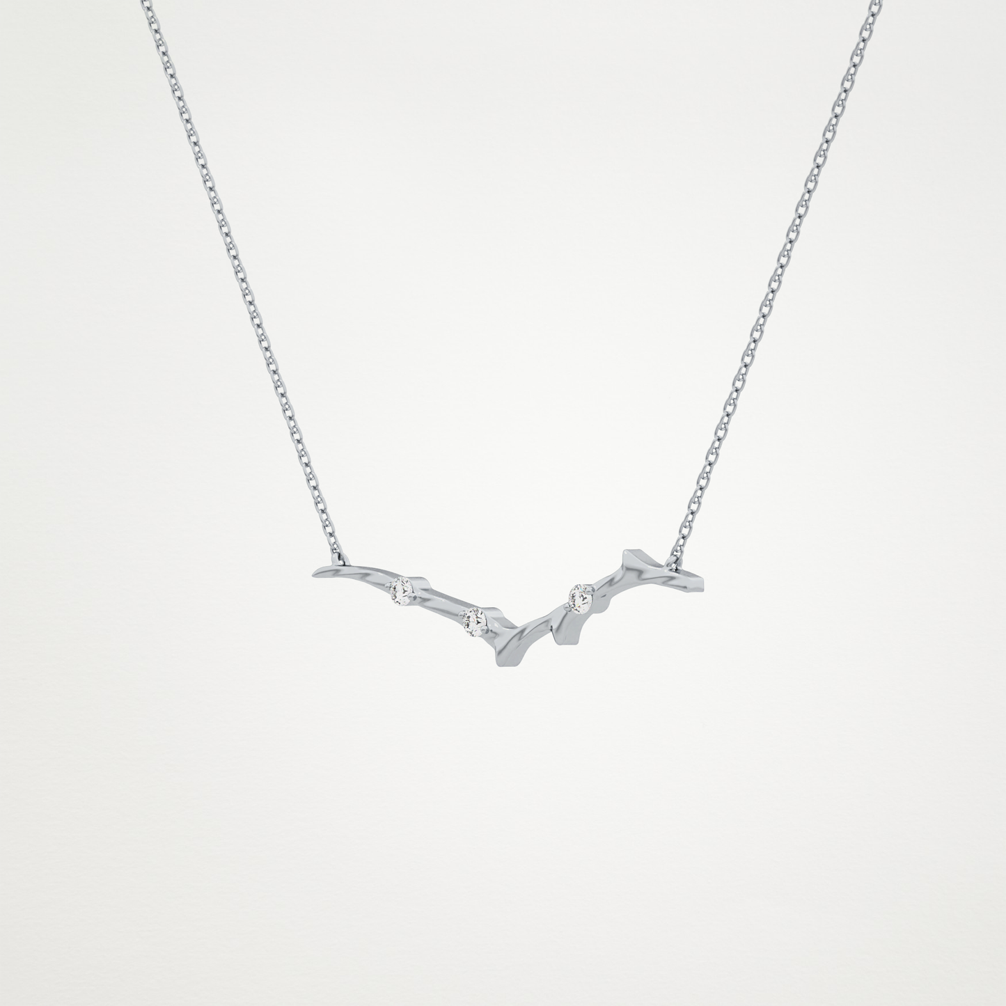 0.07 TCW Round Lab Grown Diamond Twig Necklace