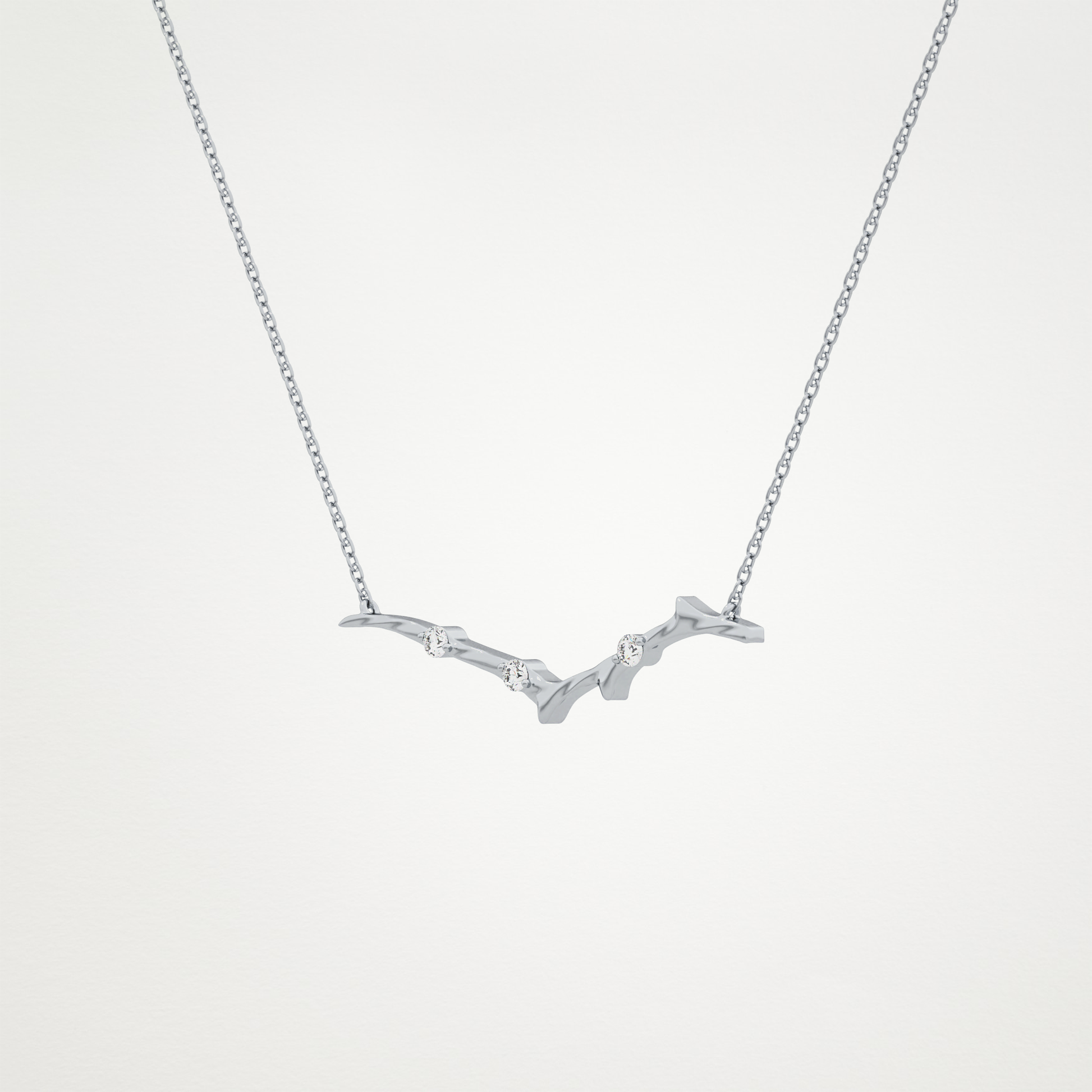 0.07 TCW Round Lab Grown Diamond Twig Necklace