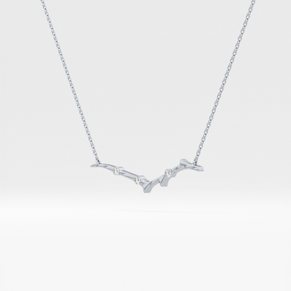 0.07 TCW Round Lab Grown Diamond Twig Necklace