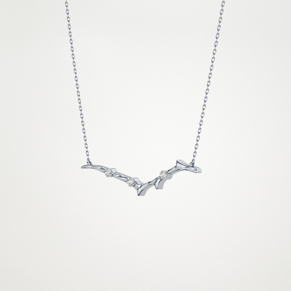 0.07 TCW Round Lab Grown Diamond Twig Necklace
