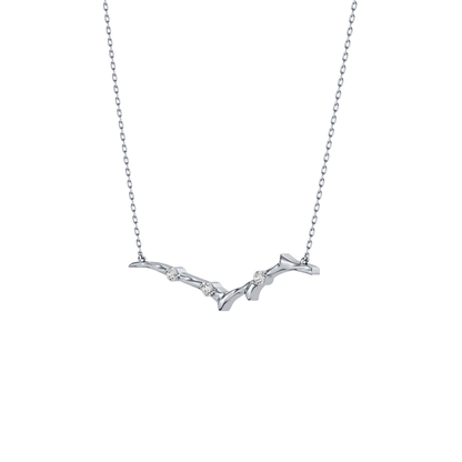 0.07 TCW Round Lab Grown Diamond Twig Necklace