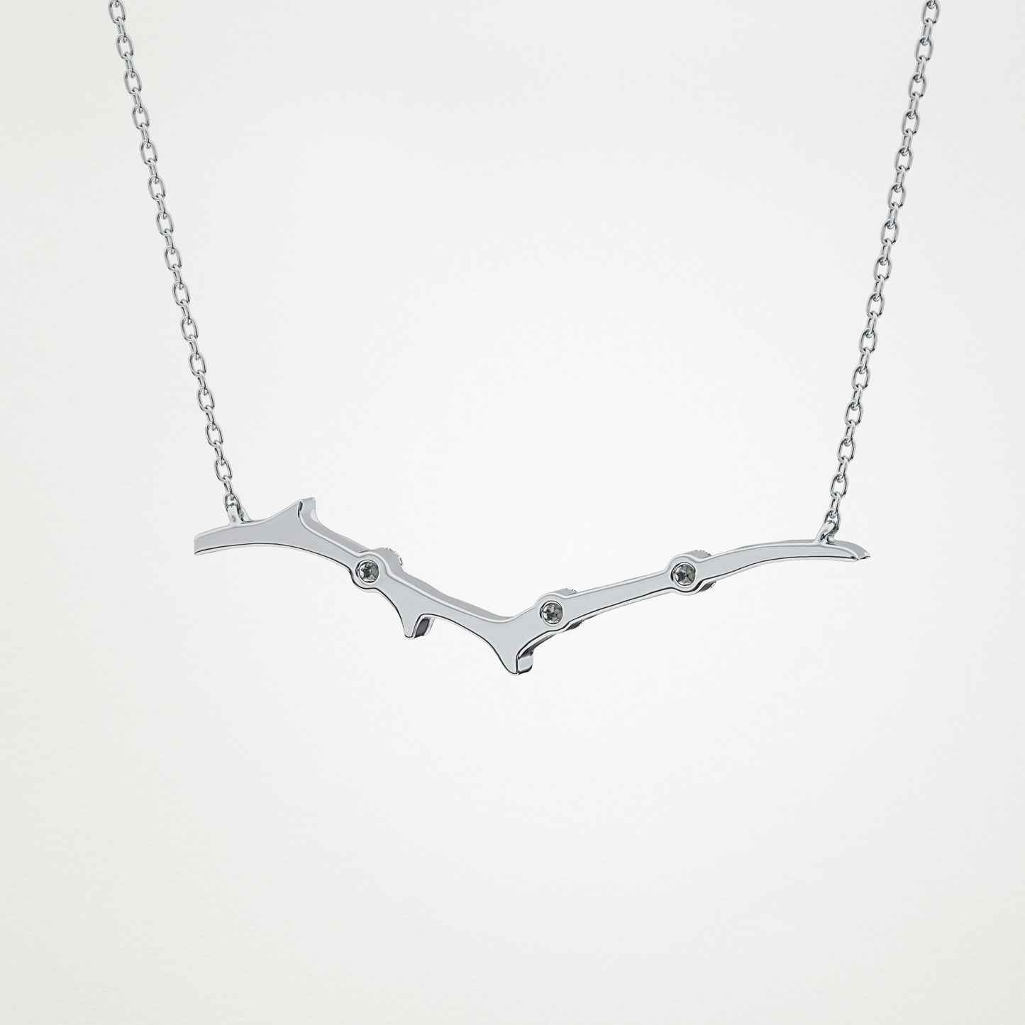 0.07 TCW Round Lab Grown Diamond Twig Necklace