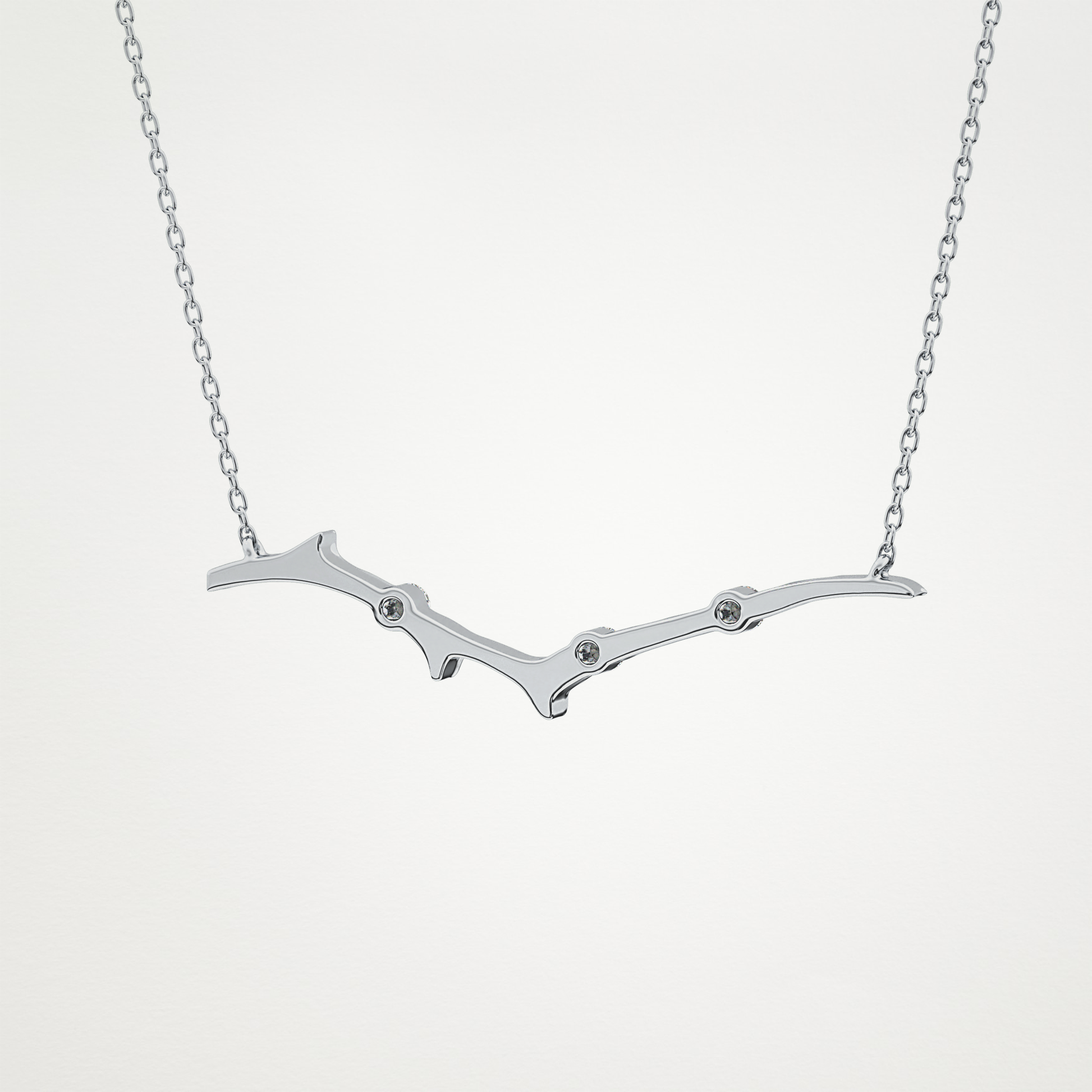 0.07 TCW Round Lab Grown Diamond Twig Necklace