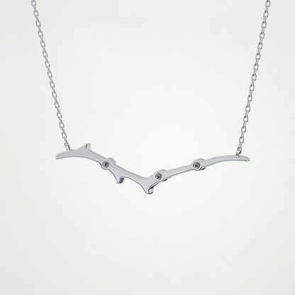 0.07 TCW Round Lab Grown Diamond Twig Necklace