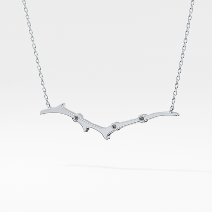0.07 TCW Round Lab Grown Diamond Twig Necklace