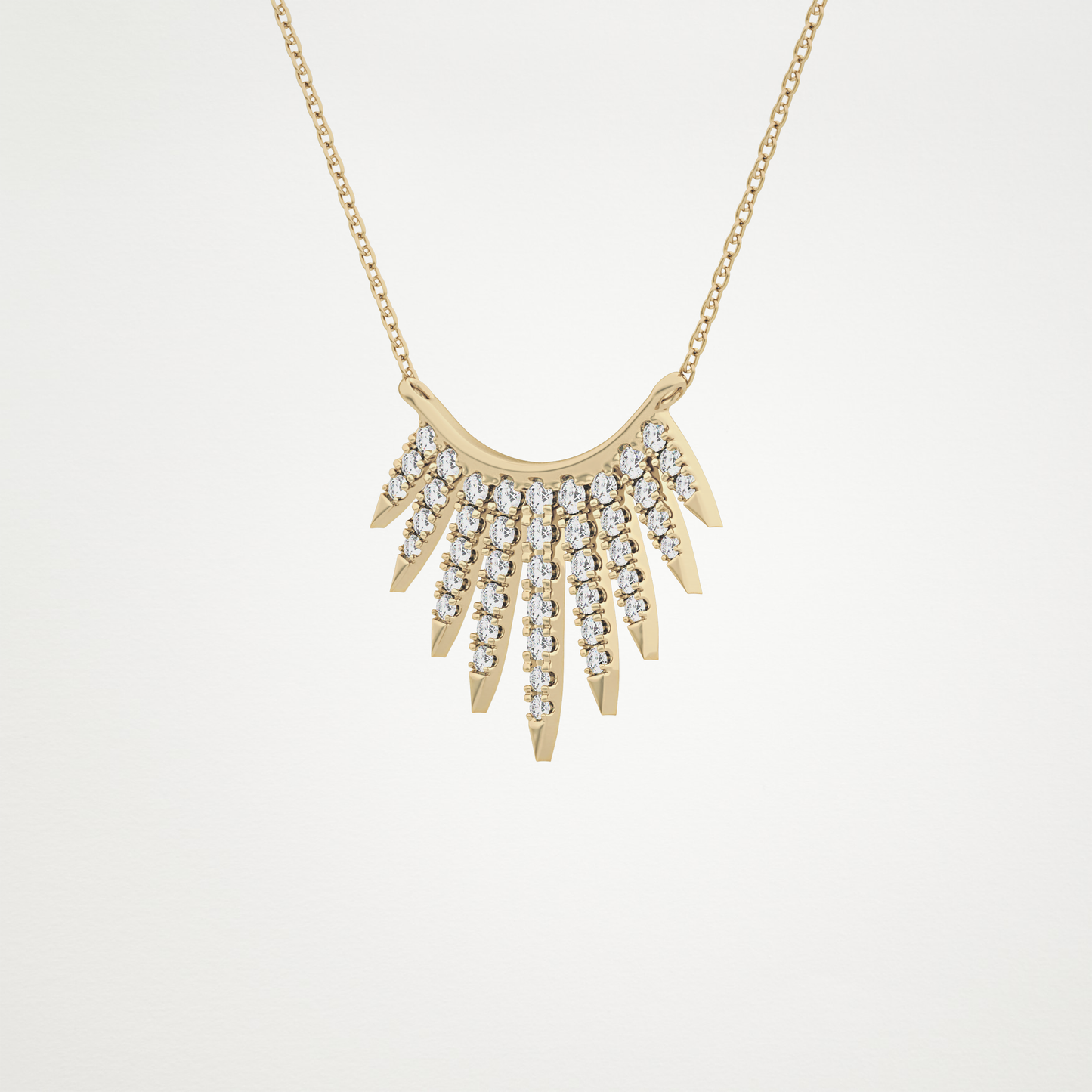 0.426 TCW Round Lab Grown Diamond Rising Sun Necklace