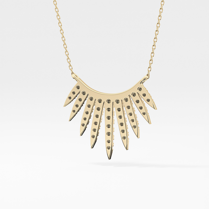 0.426 TCW Round Lab Grown Diamond Rising Sun Necklace