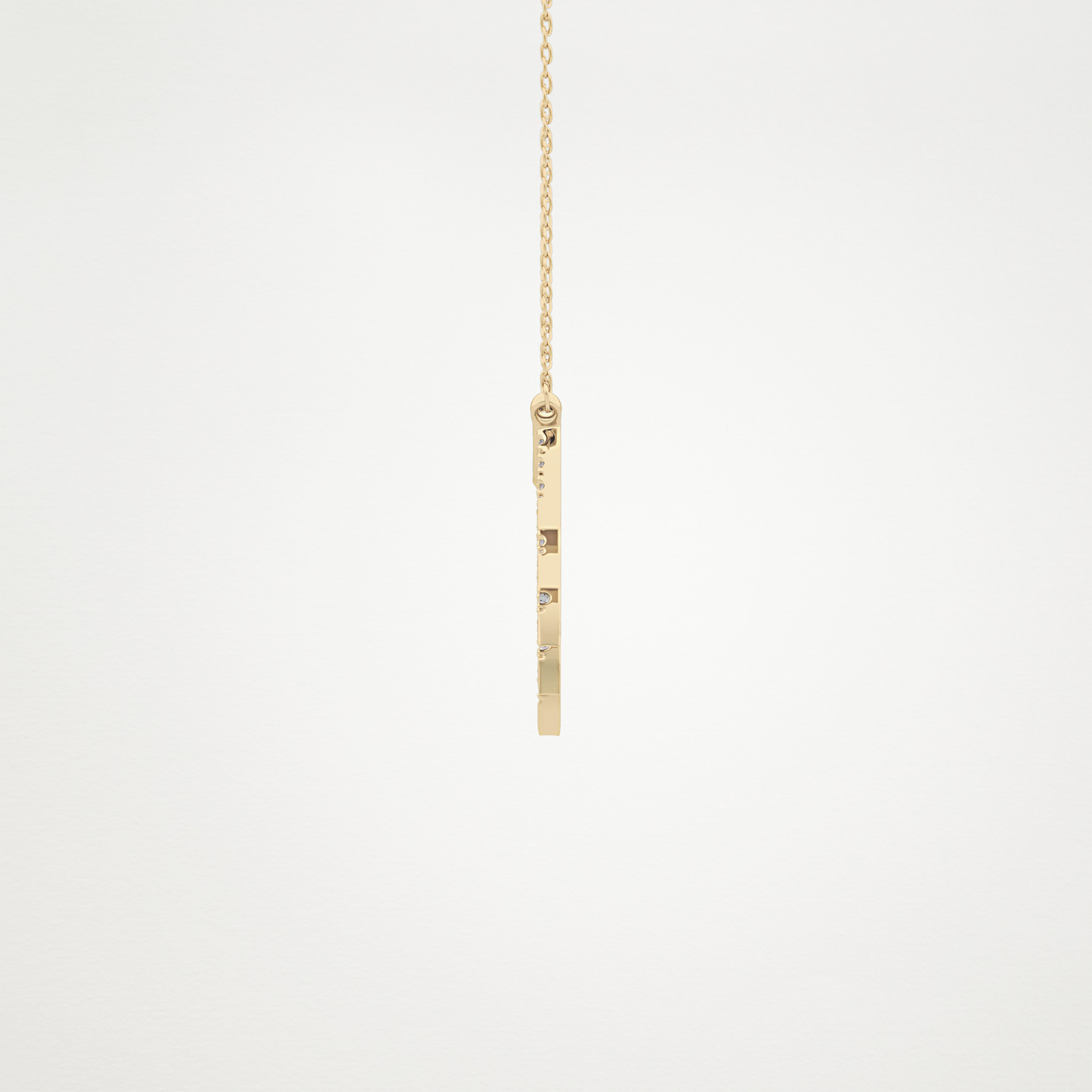0.426 TCW Round Lab Grown Diamond Rising Sun Necklace