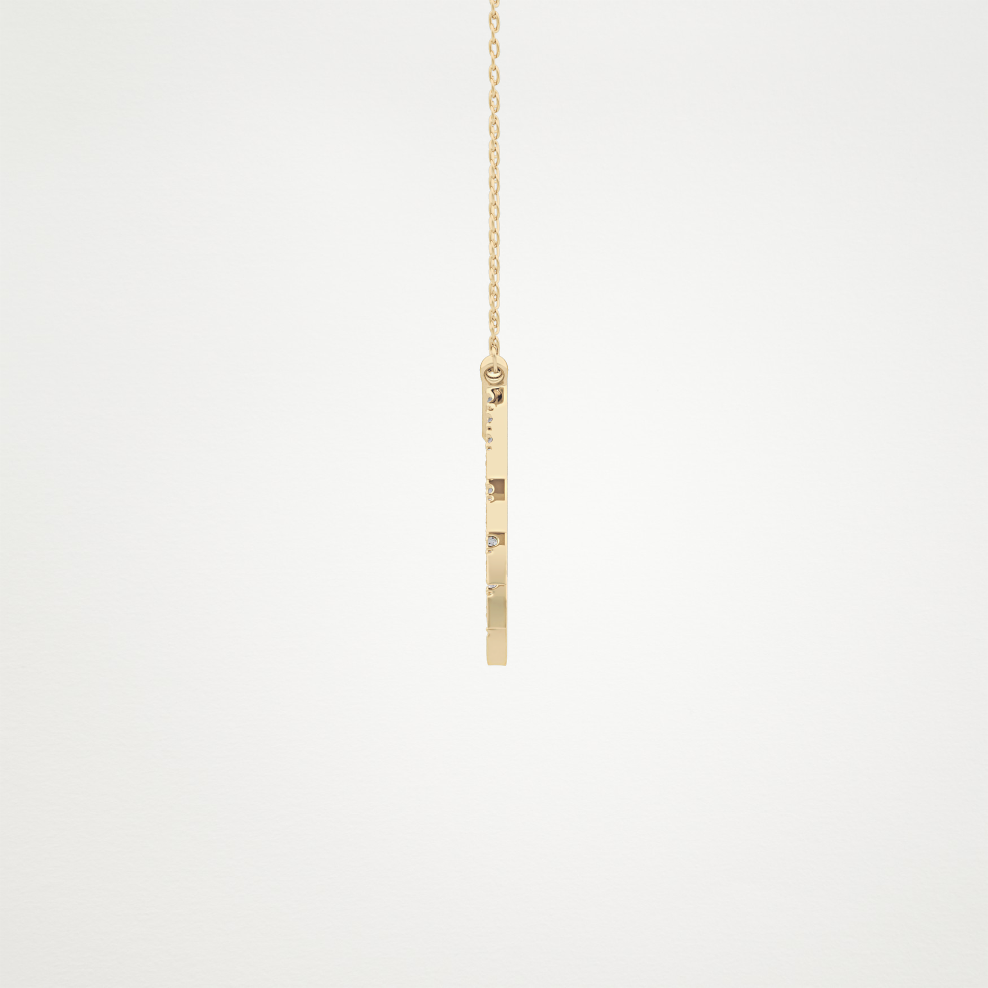 0.426 TCW Round Lab Grown Diamond Rising Sun Necklace