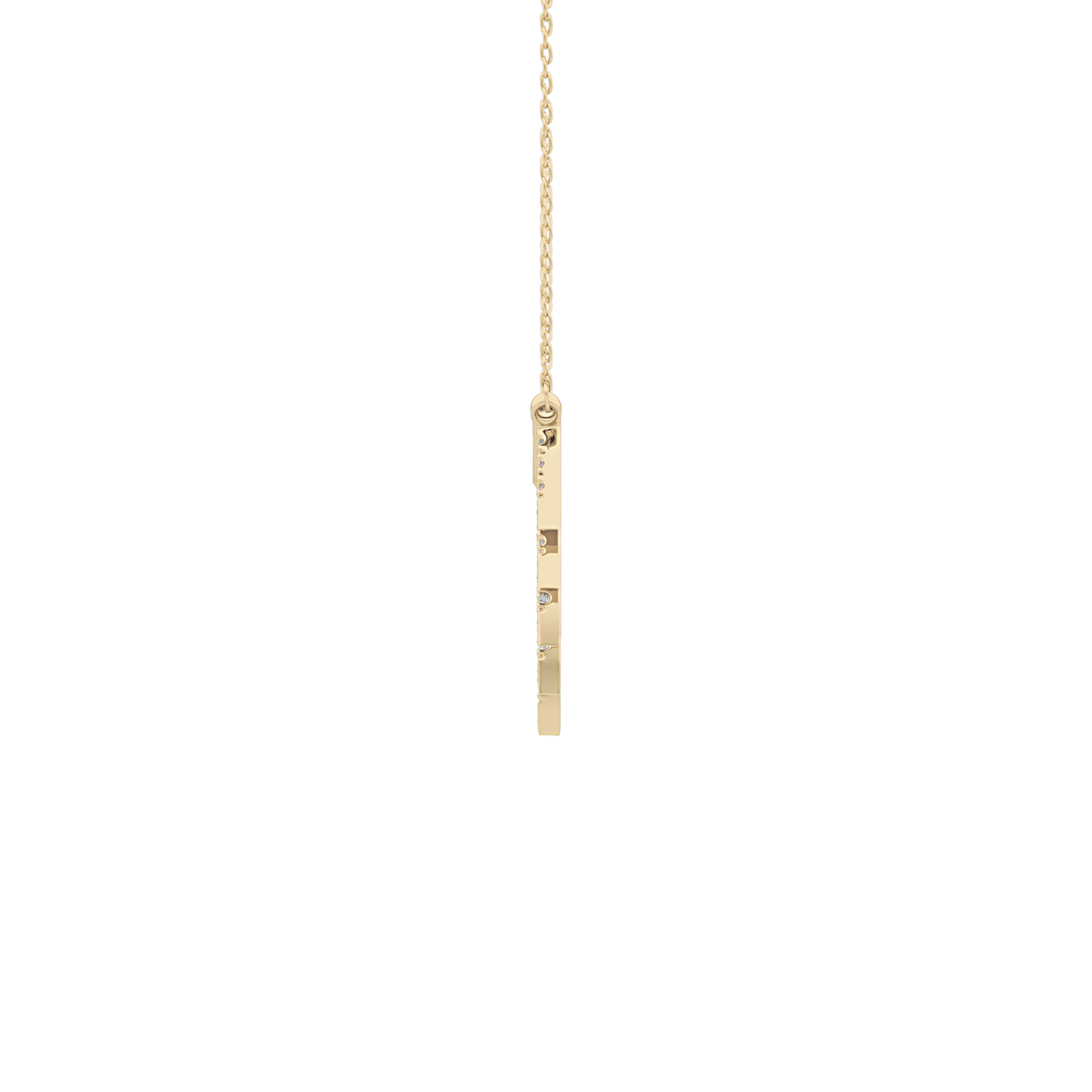 0.426 TCW Round Lab Grown Diamond Rising Sun Necklace