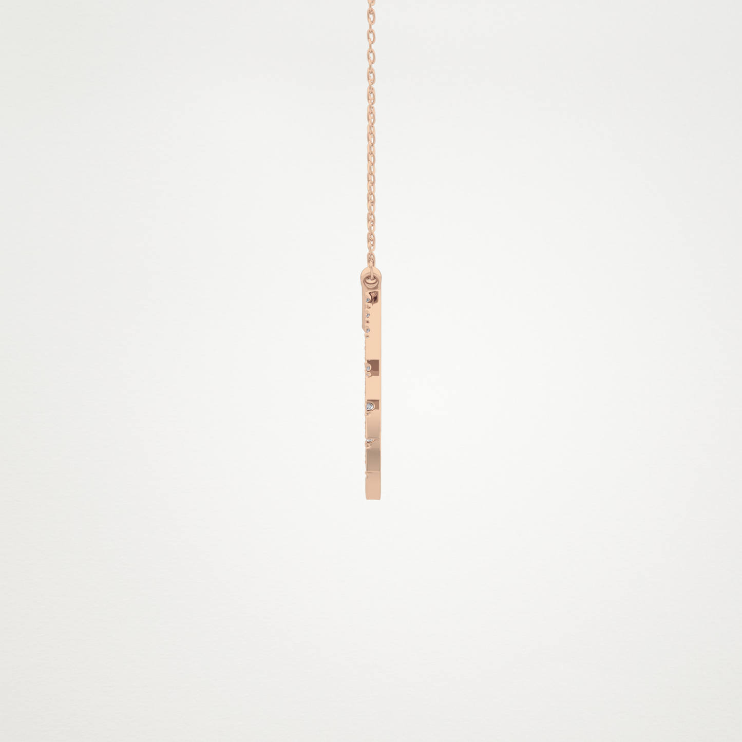 0.426 TCW Round Lab Grown Diamond Rising Sun Necklace