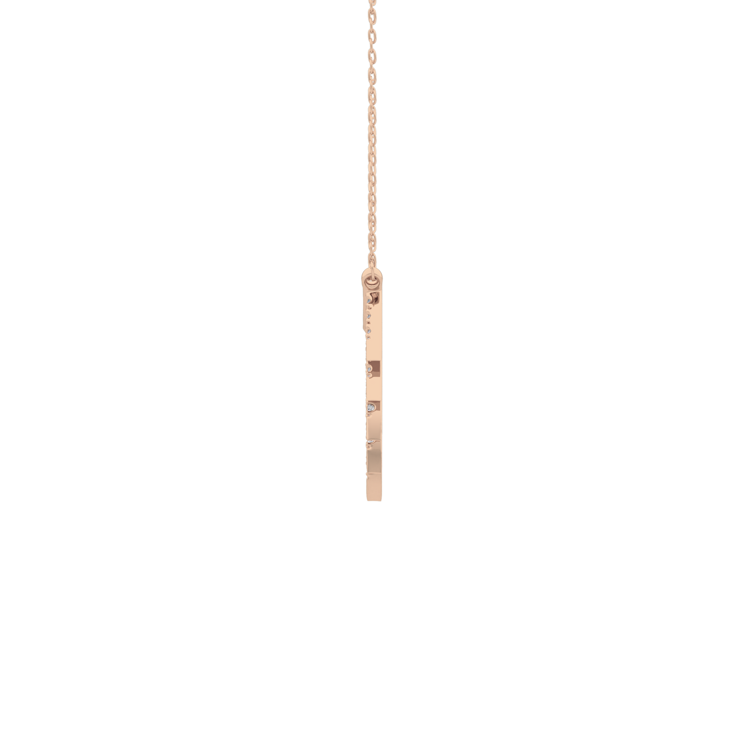 0.426 TCW Round Lab Grown Diamond Rising Sun Necklace