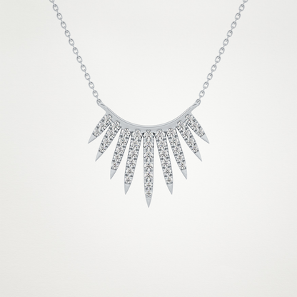 0.426 TCW Round Lab Grown Diamond Rising Sun Necklace