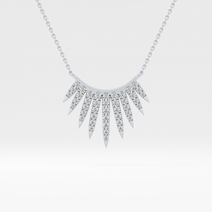 0.426 TCW Round Lab Grown Diamond Rising Sun Necklace