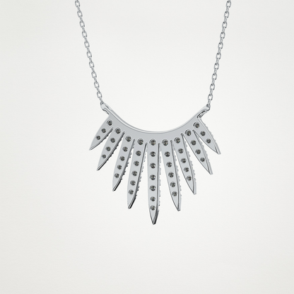 0.426 TCW Round Lab Grown Diamond Rising Sun Necklace