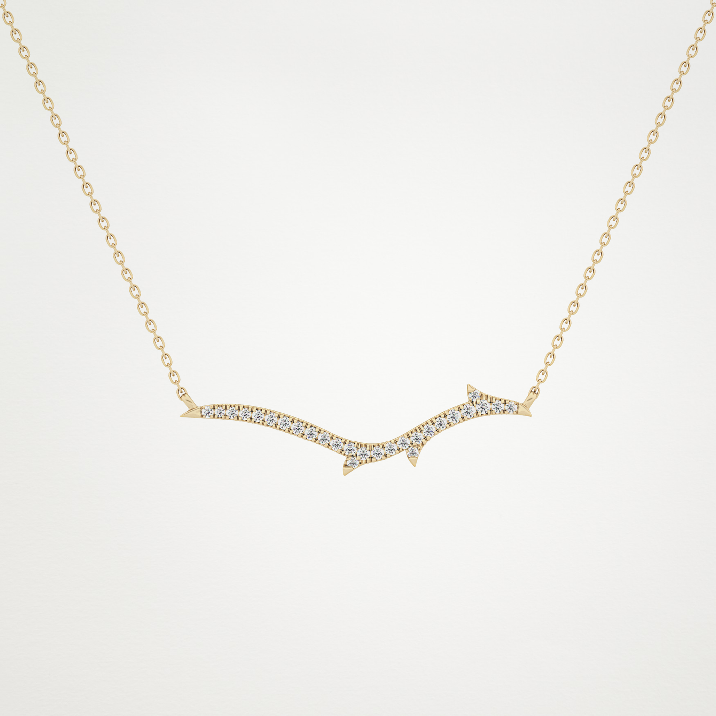 0.123 TCW Round Lab Grown Diamond Twig Necklace