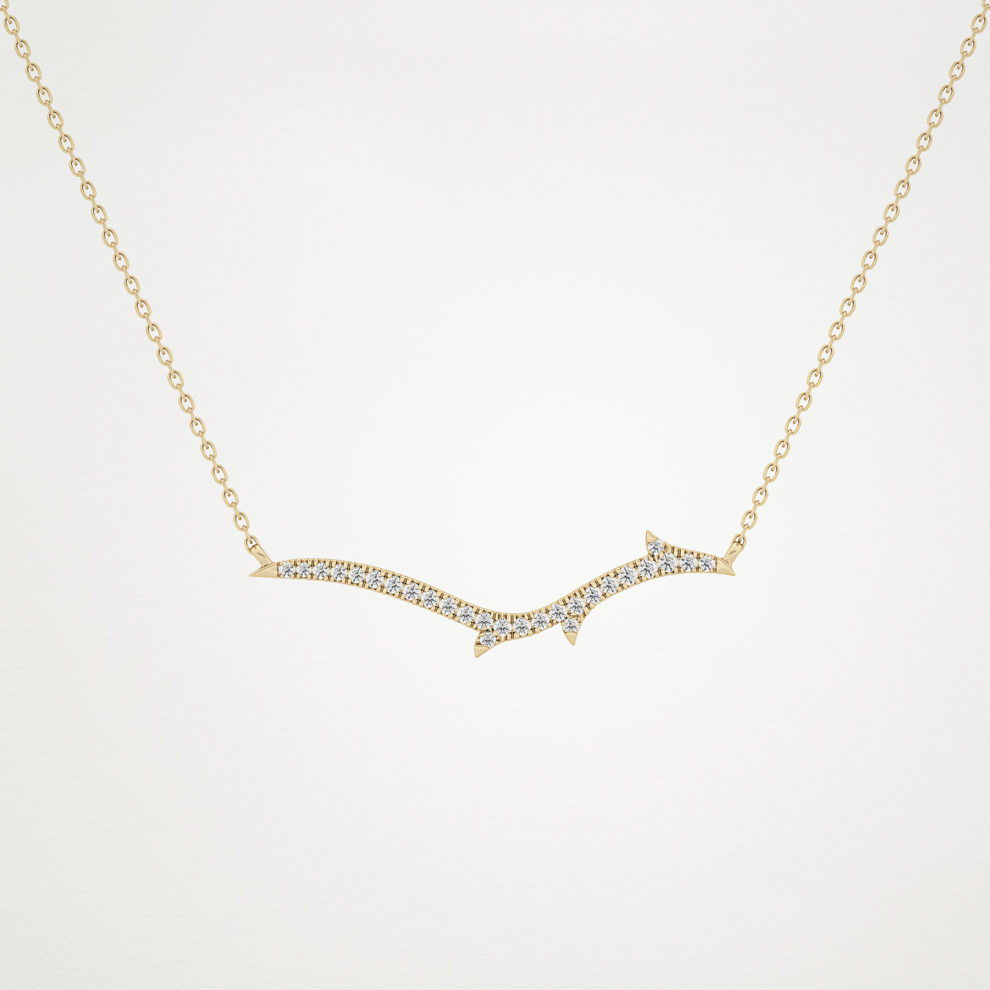 0.123 TCW Round Lab Grown Diamond Twig Necklace
