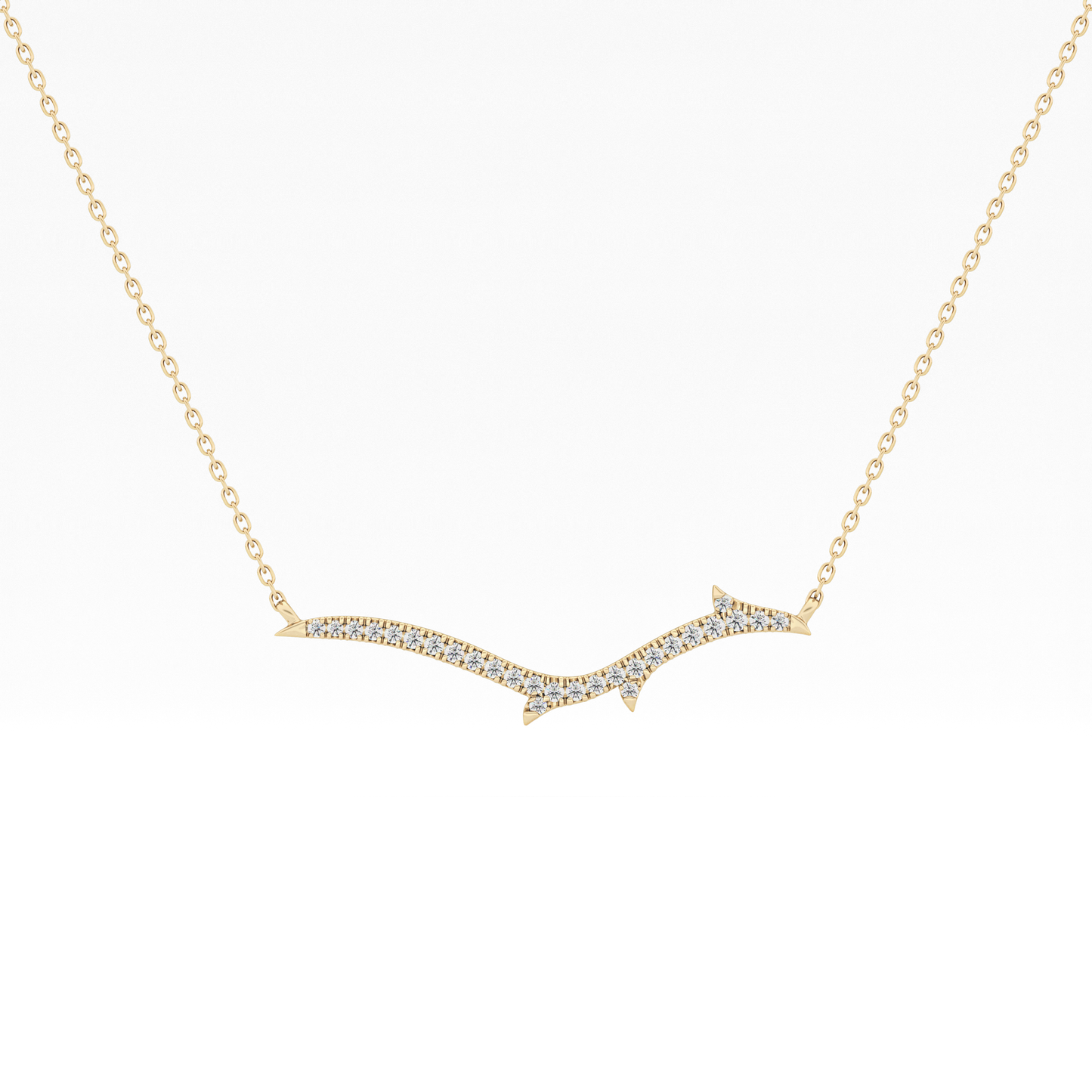0.123 TCW Round Lab Grown Diamond Twig Necklace