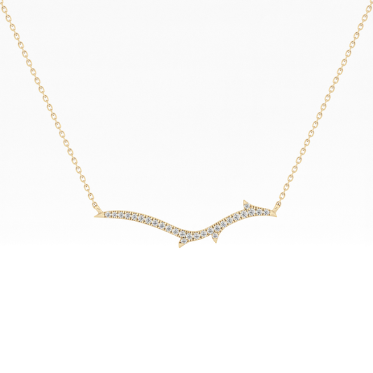 0.123 TCW Round Lab Grown Diamond Twig Necklace