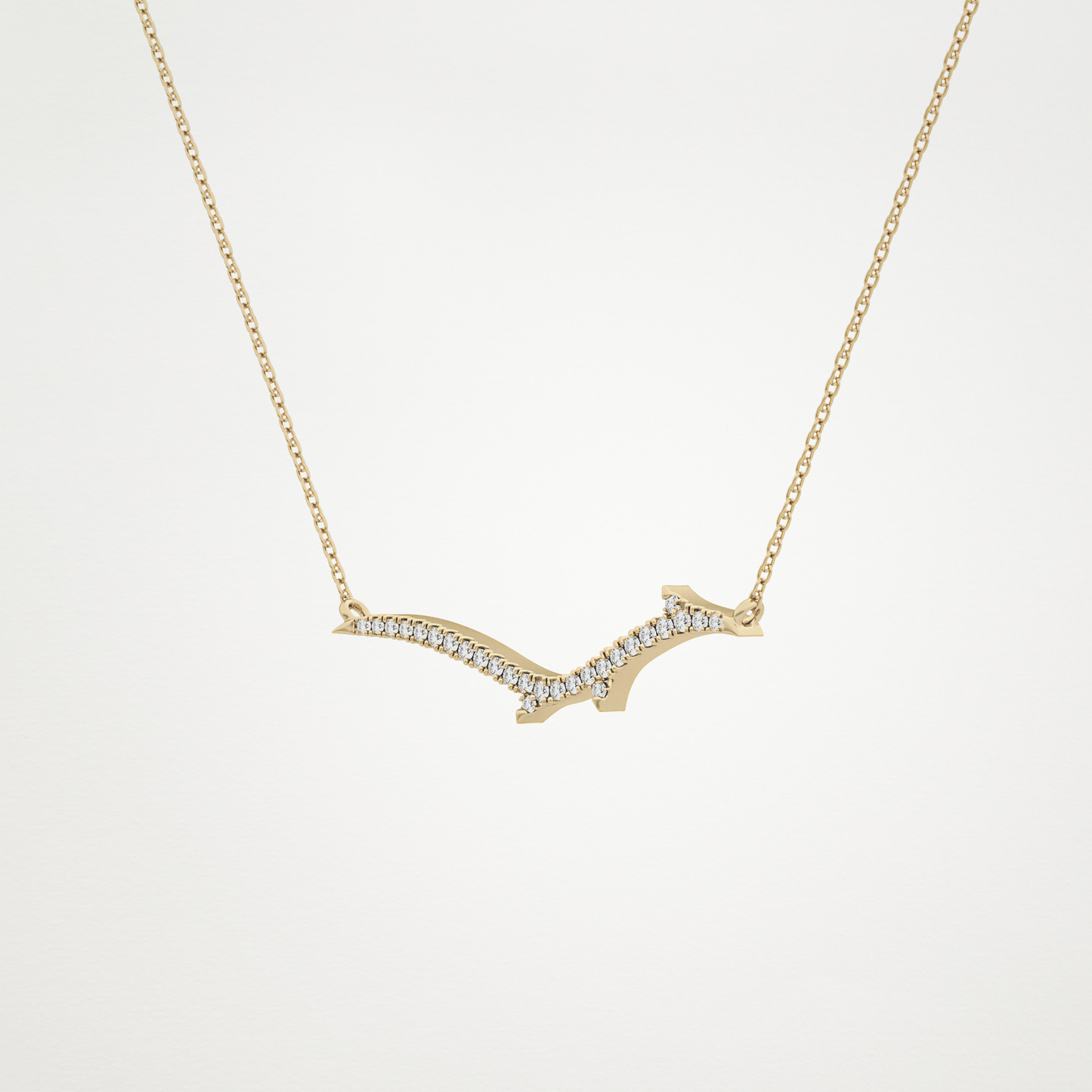 0.123 TCW Round Lab Grown Diamond Twig Necklace