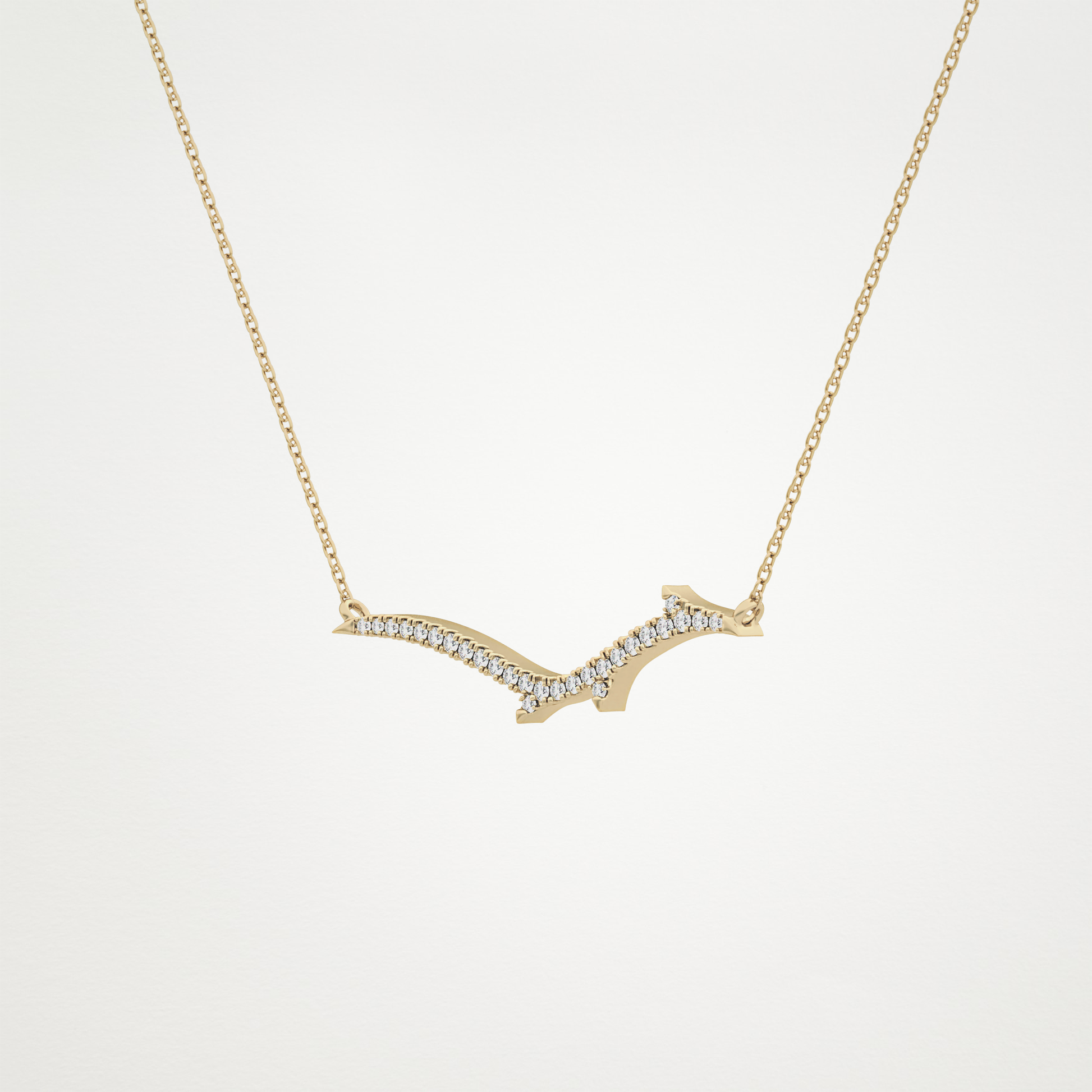0.123 TCW Round Lab Grown Diamond Twig Necklace