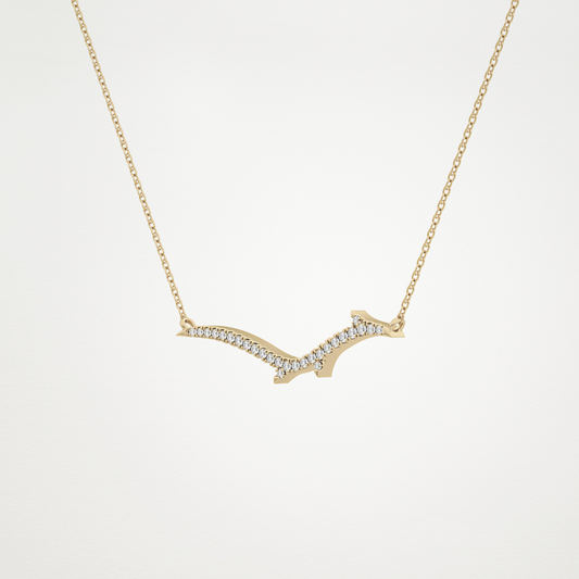 0.123 TCW Round Lab Grown Diamond Twig Necklace